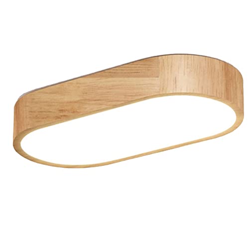Lámpara de techo empotrada con acabado de madera, apliques LED vintage para pasillo, lámparas modernas de techo con pantalla metálica extralarga (paquete de 1) para pasillo, dormitorio, cocina, porch