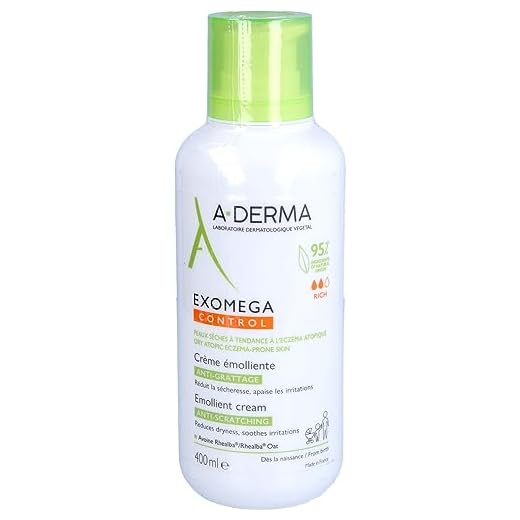 A-DERMA Exomega control rückfettende Creme für Neurodermitis neigende Haut, 400 ml Crema