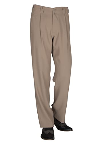 Pantalon plissé beige homme style rockabilly des années 50 pour look rétro