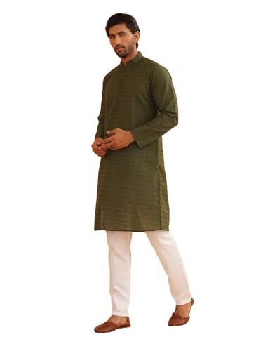 Sojanya (Since 1958 Motifs Embroidered Thread Work Pure Cotton Straight Kurta With Churidar