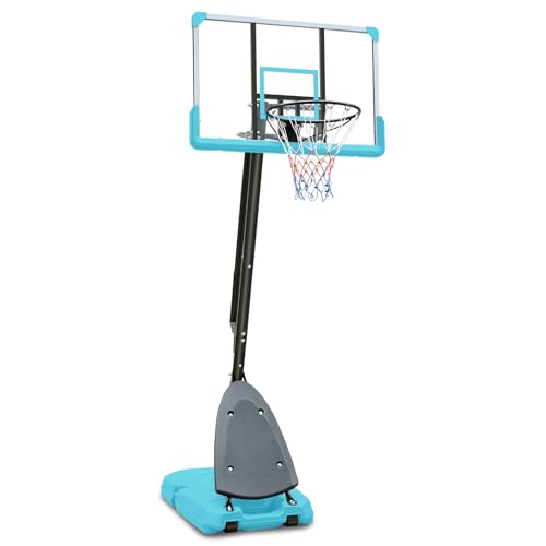 Use for Outdoor Height Adjustable 7.5 to 10ft Basketball Hoop 44 Inch Backboard Portable Basketball Goal System with Stable Base and Wheels