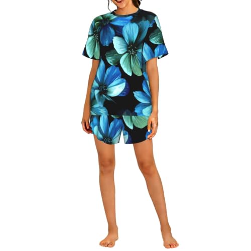 Pyjama court respirant femmes fini la chaleur nocturne en imprimé floral