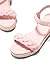 Coutgo Girls Platform Sandals Espadrille Braid Open Toe Ankle Strap Wedge Sandals Summer Dress Shoes for Big Kids, Pink, Size 4