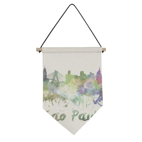 Toile aquarelle Sao Paulo Brésil pour décoration murale de salon moderne