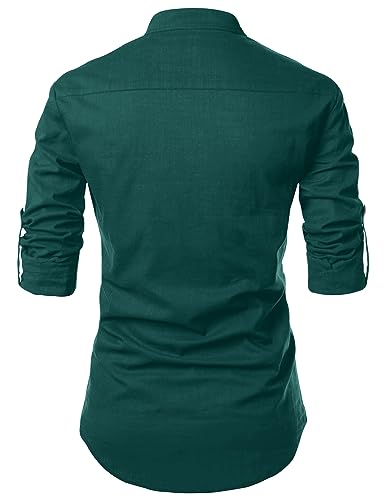 Image of FINIVO FASHION Men's Cotton Blend Solid Full Sleeve Short Kurta Shirt, Regular Fit Solid Pattern Mandarin Collar Straight Kurta Shirt
