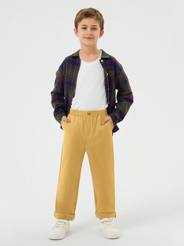 Image of Haloumoning Boys School Uniform Chino Pants Kids Twill Pants 5-14 Years