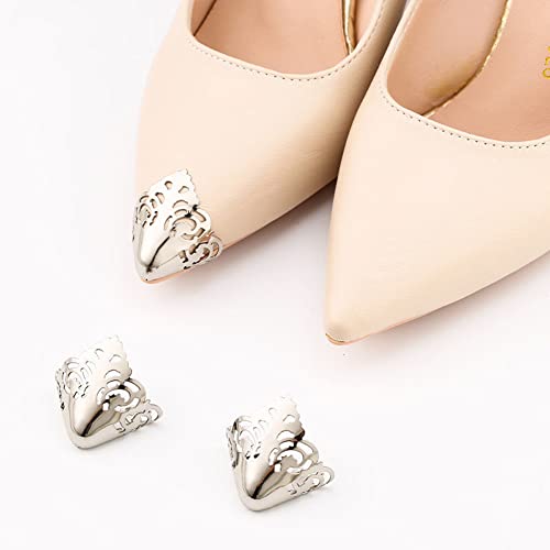 Image of 3 Pairs High Heel Protectors High Heel Toe Head Metal Pointed Cap Cover for Shoes Protection Repair Decoration