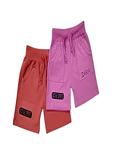Image of 100% Pure Cotton Printed Regular fit Casual Shorts for Kids Girls