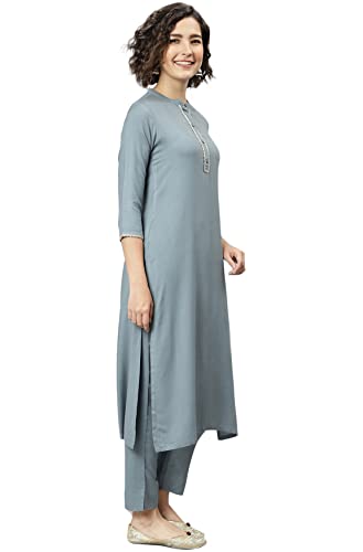 Image of Janasya Women's Rayon Kurta With Pant and Dupatta