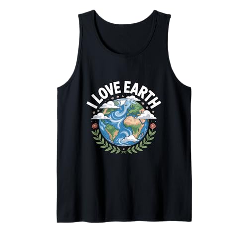 Diseño de hermoso planeta I Love Earth Camiseta sin Mangas
