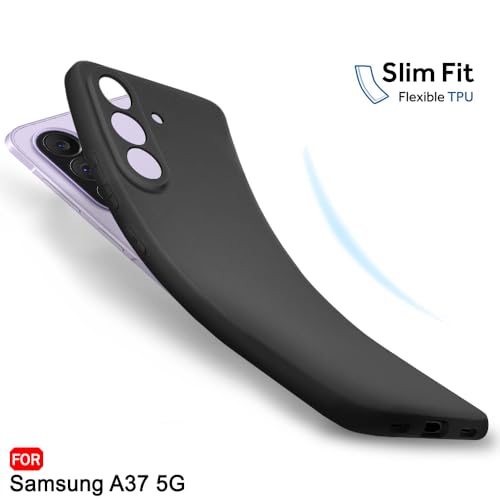 Image of TheGiftKart Back Cover for Samsung Galaxy A37 5G Case | Sleek Slim Fit Protective Design | Ultra Matte Finish | Camera Protection Bump | Soft Silicon Galaxy A37 Back Cover (Silicone, Black)