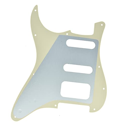 Image of Dopro 11-Hole Strat HSS Guitar Pickguard 3-Screw Humbucking Pickup Mount Fits American Fender Stratocaster Aged Pearl