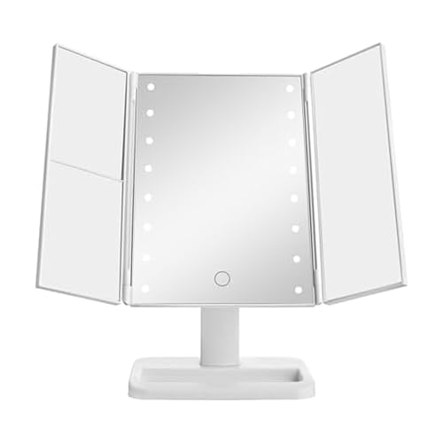Espejo LED Tri Fold Blanco para Maquillaje