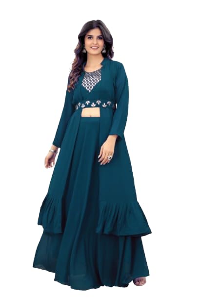 Image of Trending Womens Ethnic sets with top, Bottom, Koti| Ethnic Wear | Stitched Lehenga with Blouse and Jacket Design No LEHNGA CHOLI 7 PARENT