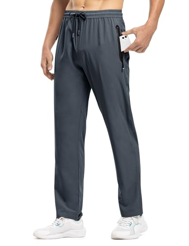 TBMPOY Men's Lightweight Hiking Travel Pants Breathable Athletic Fishing Active Joggers Zipper Pockets - Image 3