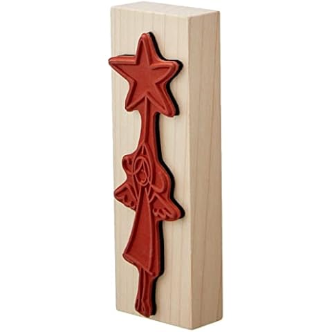 Rayher Hobby 28769000 Holzstempel Alle Jahre wieder Engelmotiv, 4 x 12 cm, Motivstempel Engel, Weihnachtsstempel, Motivstempel Holz, Butterer Stempel Cover