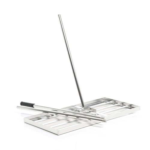 Wiltec Edelstahl Rasenrakel mit Stiel Größe L, Flächenebner 35 x 75 x 2,8 cm Unebenheiten im Rasen ausgleichen, Leveler Gartengerät zum Rasen sanden Wiltec Edelstahl Rasenrakel mit Stiel Größe L, Flächenebner 35 x 75 x 2,8 cm Unebenheiten im Rasen ausgleichen, Leveler Gartengerät zum Rasen sanden