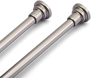 Heavy Duty Shower Curtain Rod Extendable Telescopic Spring Tension Rod for Bathroom Bathtub Kitchen Wardrobes Doorways, No Drilling, Rust-Resistance Adjustable Hanging Pole, 83-150cm