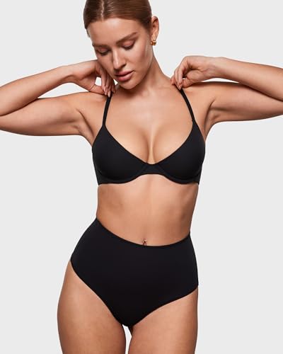 Image of INLYRIC Women's Inbarely Plus Balconette Bra - Lightly Padded Underwire Sexy Tshirt Demi Bras Supportive