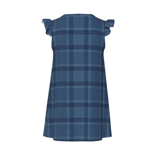 Augenstern Flutter Sleeve Nightgown Pajama Gown Navy And Brown Tartan Easy Pull-On Sleepwear Nightdress2