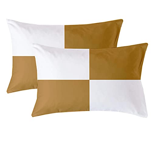 Image of Sleeping Pillow - Micro Fiber Filled Pillow /Takiya Set of 2-16x24 Inch Chacked Taupe