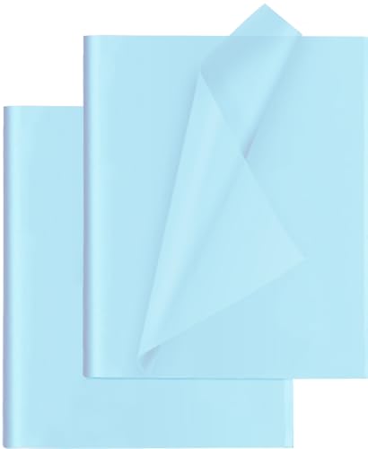 Light Blue Tissue Paper for Gift Bags - 30 Sheets of Light Blue Wrapping Tissue Paper Bulk Packaging Paper for Weddings Birthday DIY Project Christmas Gift Wrapping Crafts Decor (14 x 20 Inch)