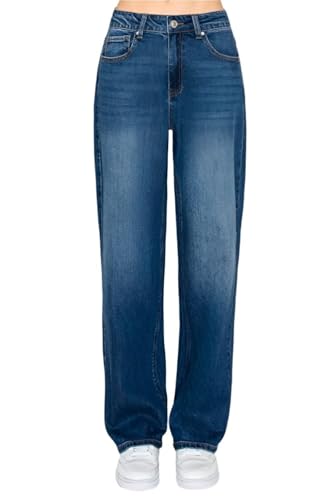 Wax Jean - Basic Straight Wide Leg Jeans - 903673