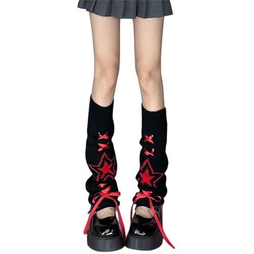 Goth Y2k Leg Warmers for Women Gothic Cute Grunge Cutecore Rave Emo Punk Hippie Knit Warm Winter Alt