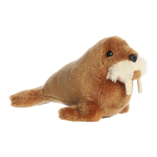 Aurora® Adorable Shoulderkins™ Waffle Walrus™ Stuffed Animal - Fun Buddy that Can Go Everywhere with You - Perfect for Kids 3+ Years and Costumes - Brown 6.5 Inches