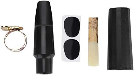 Vbestlife ABS Tenor Saxophone Mouthpiece Set with Metal Ligature & Rico Jazz Reeds Professional Tenor Sax Mouthpiece for Beginners and Students, Includes Case and Cleaning Cloth
