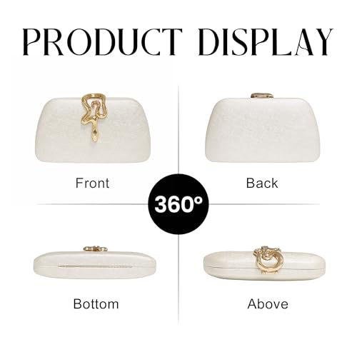 Image of Glitter Clutch Purses for Women Evening Handbags with Snake Closure for Party Prom Wedding