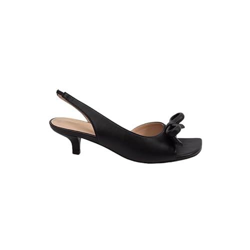 NICO×ASH Women's French Style Kitten Heel Slingback Sandals Elegant Double