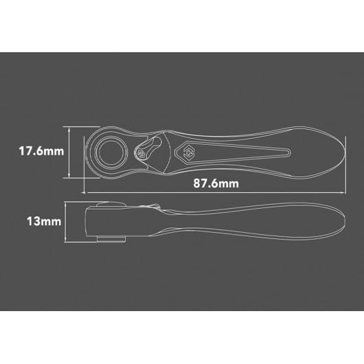 Carraca 1/4" 60 Dientes L:87 6mm Cuidado personal y salud