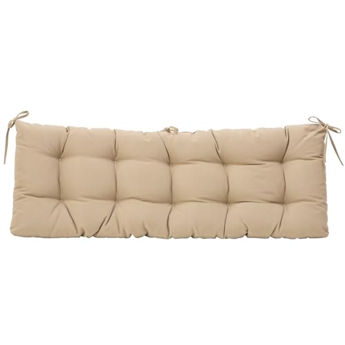 Image of QILLOWAY Outdoor Bench Cushion - 51x18x4 Inch Waterproof Patio Bench Cushion, Durable Bench Cushions for Outdoor Furniture, Replacement Outdoor Bench Cushions for Garden, Deck,Beige,Sand,Camel