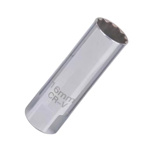 16mm Thin Wall Spark Plug Socket - 12 Point Universal Magnetic Removal Tool with 3/8-Inch Drive for Car and Motorcycle - 1 Piece