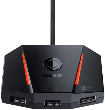 leadjoy VX2 AimBox Game Console Keyboard and Mouse Adapter, Wired Connection Converter with 3.5mm Studio Jack, Compatible with Switch, Xbox Series X, Xbox One, PS4, PS5