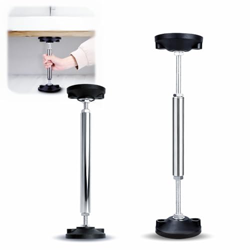 Qivine 2 Piezas Puntales Extensibles Pequeños Ajustable, Soportes de Puntal Telescopico Extensible, Antideslizante Elevación de Gabinete, Armarios Carga Máxima de 300 kg (28-42cm)