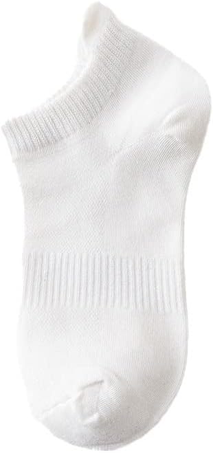 5 ペア靴下ノーショー足首ローカット夏男ショート薄型白黒春スポーツ女性靴スリッパ綿 (Color : White, Size : E