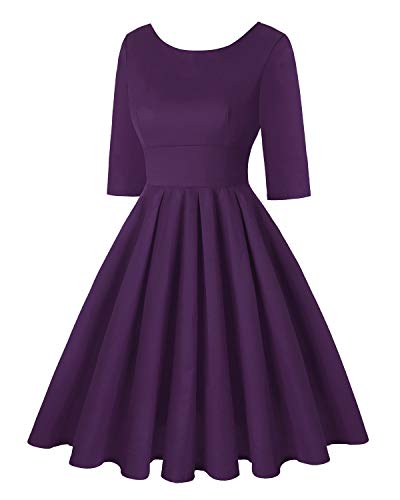 Image of MINTLIMIT Women's 1950s Retro Vintage Cocktail Party 3 /4 Sleeve Swing Dress