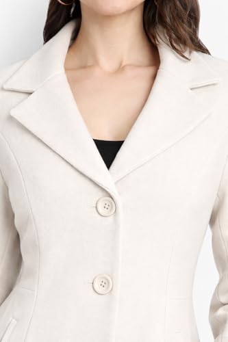 Image of HAUTEMODA Women's Winter Coat Trench Long Sleeves Over Coat With Pocket single Breasted