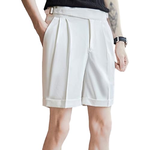 Short de golf blanc homme coupe droite plissé taille 50 FR extensible
