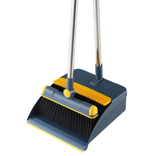 Jinyilwn Juego de escoba de mano y recogedor, aspiradora vertical con escoba y recogedor con mango largo y recogedor de suelo, escoba de limpieza del hogar, escoba para el hogar con recogedor