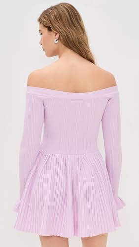 Women's Pink Ribbed Knit Mini Dress3