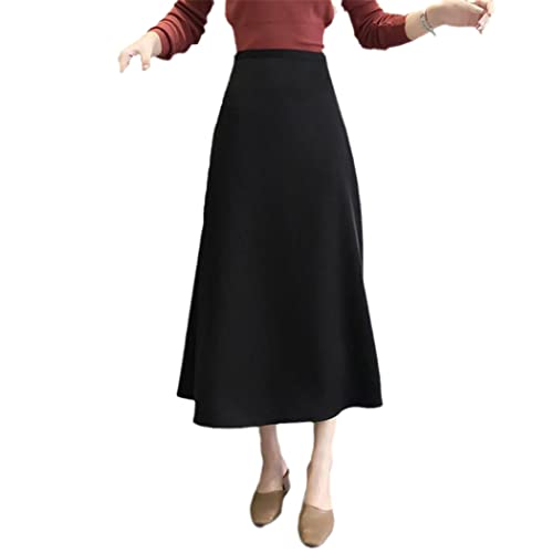 Jupe en satin noir taille 36 chic et vintage pour femme style élégant