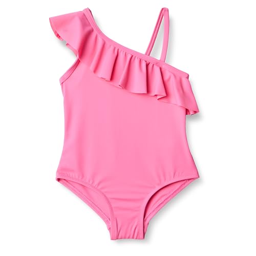 Image of Amazon Essentials Girls and Toddlers' Asymmetric Frill One-Piece Swimsuit