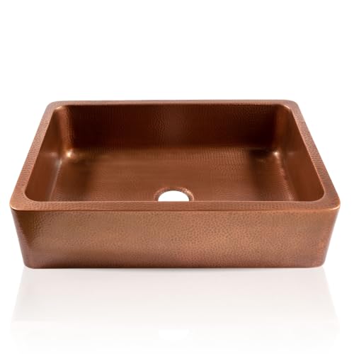Sinkology Lange 32 in Copper Farmhouse Sink, Apron...
