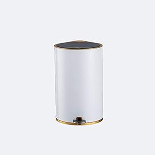 FEINENGSHUAIlajt pattumiera da Anta Cestino della Camera da Letto della casa della casa in Acciaio Inox del Pedale del Pedale del Pedale della Spazzatura della Spazzatura (Color : White)