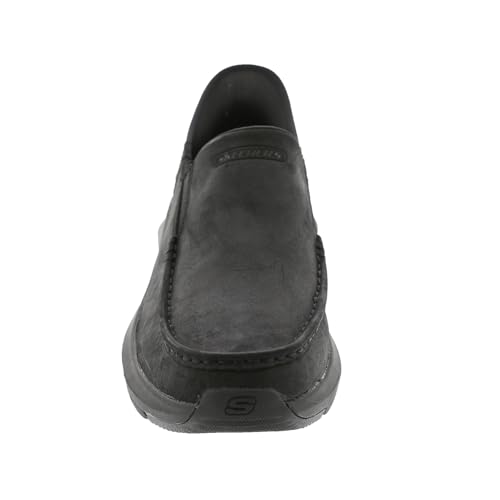 Skechers USA Mens Parson - Oswin Slip-in Moccasin, BBK, 11 Wide US