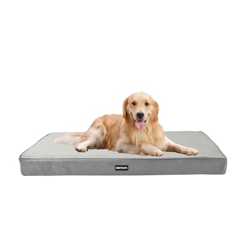 HMTOPE Orthopädisches Hundebett, 10cm Dicke Hundekissen für Mittelgroße Hunde, Grosse Hunde, Abnehmbar und Waschbar Hundematte, rutschfeste Unterseite, Wasserdichtes Innenfutter, 112 cm, Hellgrau HMTOPE Orthopädisches Hundebett, 10cm Dicke Hundekissen für Mittelgroße Hunde, Grosse Hunde, Abnehmbar und Waschbar Hundematte, rutschfeste Unterseite, Wasserdichtes Innenfutter, 112 cm, Hellgrau
