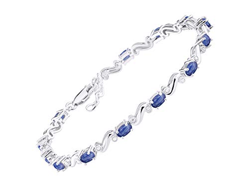 Rylos Spectacular Tennis Bracelet Set With Blue Star Sapphire & Diamonds - September Birthstone*
